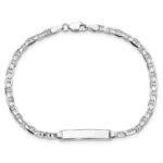 14k White Gold Polished Solid Chain/Solid Plate Anchor Link 19.5x5mm Plate ID Bracelet - Image 4