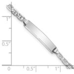 14k White Gold Polished Solid Chain/Solid Plate Anchor Link 19.5x5mm Plate ID Bracelet - Image 3