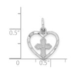 14k White Gold Cut-out Cross in Heart Charm - Image 4