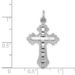 14k White Gold Fleur de Lis Cross Charm - Image 3
