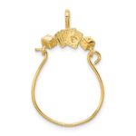 14K Cards and Dice Charm Holder Pendant
