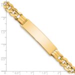 14k Polished Solid Chain/Solid Plate Curb Link 37x8.5mm Plate 8 inch ID Bracelet - Image 3