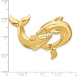 14K Polished Double Dolphins Omega Slide - Image 3