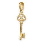 14K Polished 3-D Hearts Key Charm - Image 5