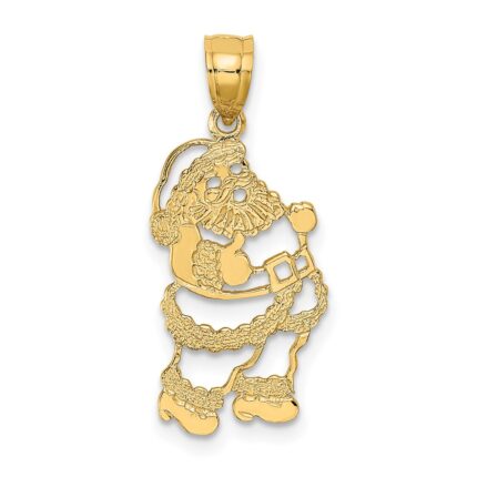 14k Polished Cut-out Santa Charm