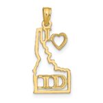 14k Solid I HEART ID Idaho State Map Pendant