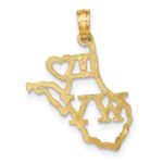 14k Solid I HEART WV West Virginia State Pendant - Image 3