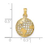 14k Polished Cut-out Globe Pendant - Image 3