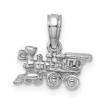 14K White Gold 3-D Miniature Train Charm - Image 4