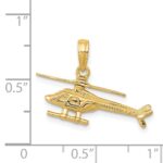 14k 3-D Moveable Rotor Helicopter Pendant - Image 4