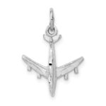 14k White Gold 3-D Airplane Charm