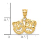 14k Polished Open-Backed Comedy/Tragedy Pendant - Image 3