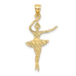 14k Satin Polished Ballerina Charm - Image 4