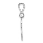 14KW White Gold Solid Polished Script Filigree Letter B Initial Pendant - Image 2