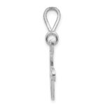 14KW White Gold Solid Polished Script Filigree Letter F Initial Pendant - Image 2