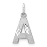 14KW Satin Diamond-cut Letter A Initial Charm