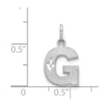 14KW Satin Diamond-cut Letter G Initial Charm - Image 3