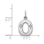 14KW Satin Diamond-cut Letter O Initial Charm - Image 3