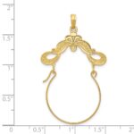 14k Polished Ribbon Charm Holder Pendant - Image 3