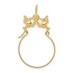 14k Polished Doves and Bow Charm Holder Pendant