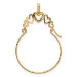 14k Polished 5-Heart Charm Holder Pendant - Image 3