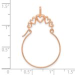 14k Rose Gold Polished 5-Heart Charm Holder Pendant - Image 3