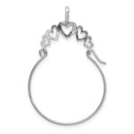 14k White Gold Polished 5-Heart Charm Holder Pendant - Image 3