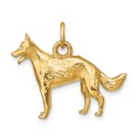 14k Solid Polished 3-D German Shepherd Dog Charm - Image 3