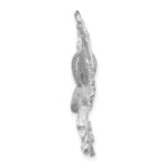 14k White Gold Satin Diamond-cut Eagle Pendant - Image 2