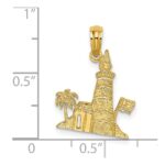 14k Southern Lighthouse with Palm Tree and Flag Charm - Image 3