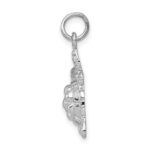 14k White Gold Solid Polished Open-Backed Turtle Charm - Image 2