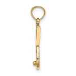 14K Solid Polished 3-D Tennis Racquet Charm - Image 2