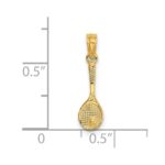 14K Solid Polished 3-D Tennis Racquet Charm - Image 3