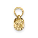 14K Solid Polished 3-D Dumbbell Charm - Image 2