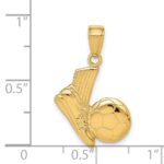 14K Solid Open-Backed Soccer Shoe and Ball Pendant - Image 3
