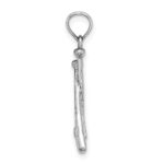 14K White Gold Polished Open-Back Bats and Baseball Pendant - Image 2