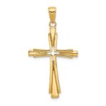 14k Polished Solid Cross Pendant
