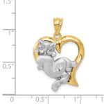 14k Two-tone Cat In Heart Charm - Image 3