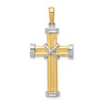 14k Two-tone Fancy -X- Cross Pendant