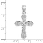 14k White Gold -X- Center Passion Cross Pendant - Image 3