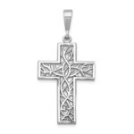 14k White Gold Thorn Cross Pendant