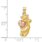 14k Two-Tone Cat with Heart Charm - Image 3