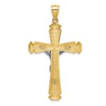 14k Polished Two-tone Crucifix Pendant - Image 4