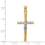 14k Two-tone Crucifix Pendant - Image 3