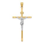 14k Two-tone Crucifix Pendant