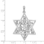 14k White Gold 12 Tribes Star of David Pendant - Image 3