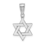 14k White Gold Polished Star of David Pendant - Image 3