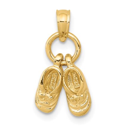 14k 3-D Moveable Baby Shoes Charm