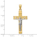 14k Two-tone INRI Crucifix Pendant - Image 3