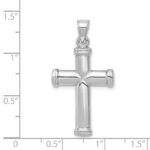 14k White Gold Polished Cross Pendant - Image 3